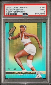 2024 Topps Chrome Tennis Aqua Refractor #200 Venus Williams 81/399 PSA 9 - Bild 1 von 2