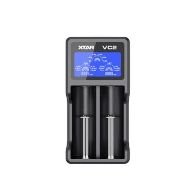 XTAR Vc2 Li - Ion Battery Charging Device Cylindrical Batteries LCD USB Cable - Image 1 of 4