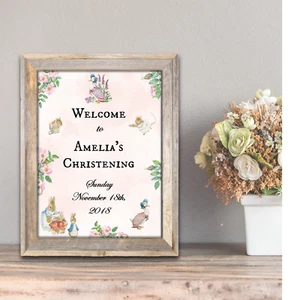 Personalised Pink Duck Party/Christening Welcome Sign - Picture 1 of 2