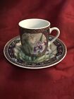 Petite assiette soucoupe à thé en porcelaine Herman Dodge & Son Hues 'n Brews 4,5 pouces iris or