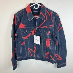 NWT J. Lindeberg Jad Printed Stars Denim Jean Jacket Sz L - Picture 1 of 9