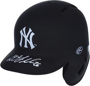 DJ LeMahieu New York Yankees Signed Matte Black Mini Batting Helmet