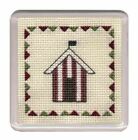 Beach Huts Coaster - Red Stripe Cross Stitch Kit (Textile Heritage)