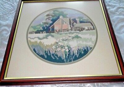  Tapestry / Picture ~ Country Cottage - Hand Made Wool Work Expertly Framed • 32.39€