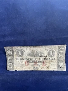 1862 St $1 One Dollar Bill, Emergency Civil War Issue on Texas Bank Note - Picture 1 of 10