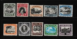 Cook Islands 1944-46 KGVI Daily Series SG#137-145 MH aVF/XF A742 - Picture 1 of 8