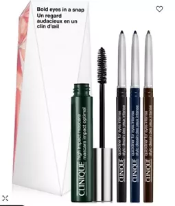 Clinique 4-Pc Set. 3 Bold In Snap Eyeliner Black, midnight, Chocolate & Mascara - Picture 1 of 1