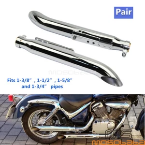 2X 19'' Turn Out Exhaust Muffler For Harley Cafe Racer Bobber Suzuki VL 125 800 - Picture 1 of 9