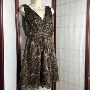 KURT THOMAS SILK LEOPARD PRINT MINI DRESS SIZE 2 - Picture 1 of 7