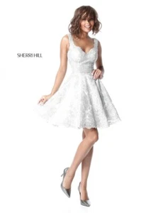 Sherri Hill Light Ivory Cocktail Dress sz 6 NWT SALE! - Picture 1 of 4