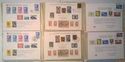 UN  1970s 6 FDC Souvenir Card Sets of 2  * NY & GENEVA  12 Pristine Cards  NICE! - Image 1 of 2