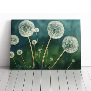 Watercolour Dandelions Canvas Wall Art Print Framed Picture Decor Living Room - Picture 1 of 5