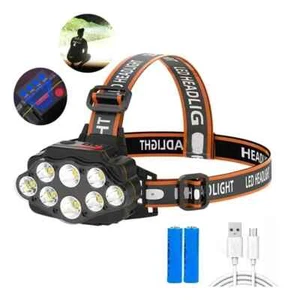 Torcia frontale LED ricaricabile faro zoomabile torcia USB - Foto 1 di 12