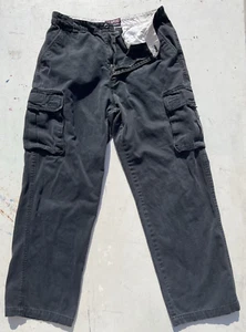 Pantalone uomo vintage PLUGG nero cargo 33x32 Y2K anni 90 skateboard hip hop NYC retrò - Foto 1 di 11