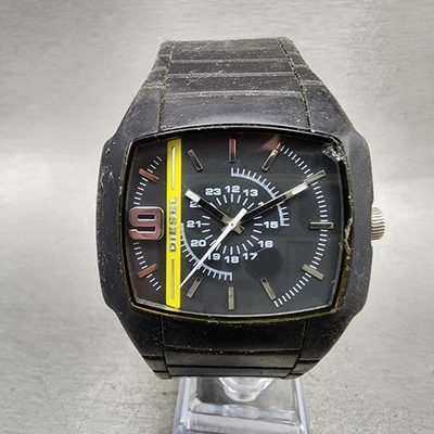 Reloj Diesel Hombre 44mm Esfera Negra Tono Negro Rectángulo DZ-1322 Batería Nueva Foto 1 de 4