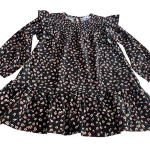 Zara Mädchen schwarzes geblümtes gesmoktes Rüschenkleid - Größe 3-4 Jahre - Bild 1 von 4