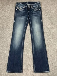 Vigoss Jeans Damen 28 The Chelsea Bootcut Dark Was Faded Denim Nieten Jeweled - Bild 1 von 11