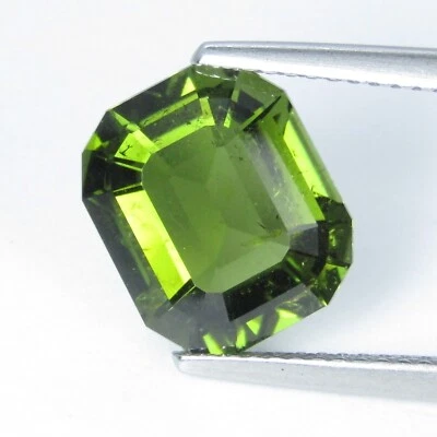 4.54 克拉令人惊叹的天然绿色碧玺 11.2x9.5 毫米莫桑比克散装宝石 — 第 1/3 张图片