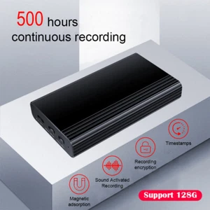 500 Hr 32GB/ 1 Digital Voice Activated Recorder Mini Audio Magnetic MP3 Player - Picture 1 of 19