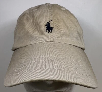 Polo Raph Lauren Sombrero Beige Caqui Azul Pony Gorra Envejecida Foto 1 de 4
