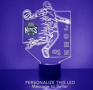 Lámpara de ventilador deportivo LED de baloncesto Sacramento Kings con luz nocturna, personalizada GRATUITA - Imagen 1 de 12