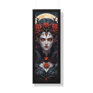"Gothic Rose Empress" ©️ by CLEArT (ConnieLynnArt)Framed Vertical Poster - Picture 1 of 10