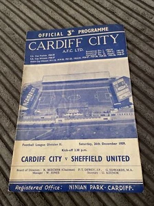 1959 CARDIFF CITY V SHEFFIELD SHEFF UTD UNITED DIVISION 2 59/60 LEAGUE PROGRAMME - Picture 1 of 3