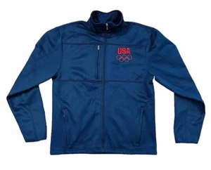 TEAM USA Olympic Committee Full Zip Track Jacket Size Medium Warm Up Paris 2024 - Picture 1 of 10