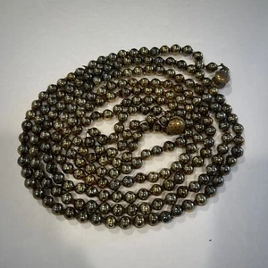 VINTAGE GOLD CHRISTMAS MERCURY GLASS GARLAND 98” READ Brass Buttons Ends - Picture 1 of 12