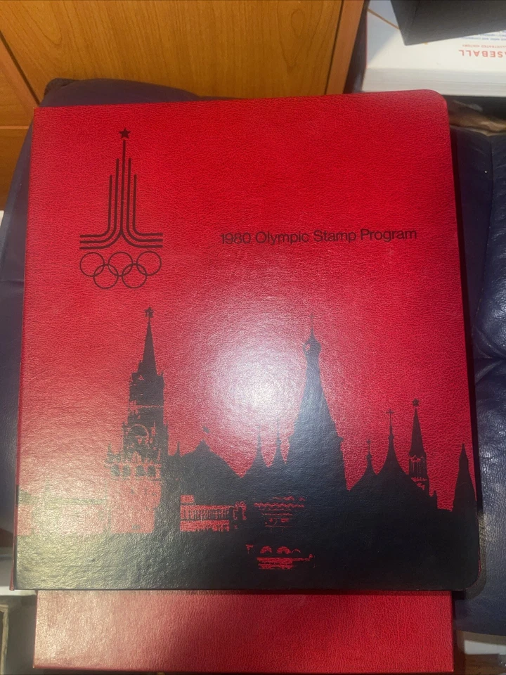 1980 Olympic Stamp Program Book First Day Cover Collection Events - Image 1 of 4