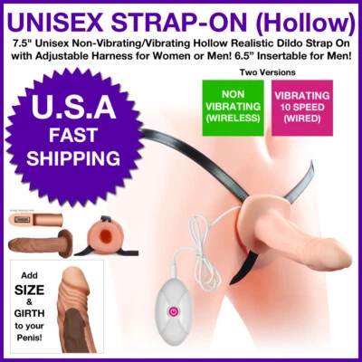 Consolador Lovetoy Unisex Correa Hueca (Vibración/No Vibración) Ajuste. Arnés Foto 1 de 4