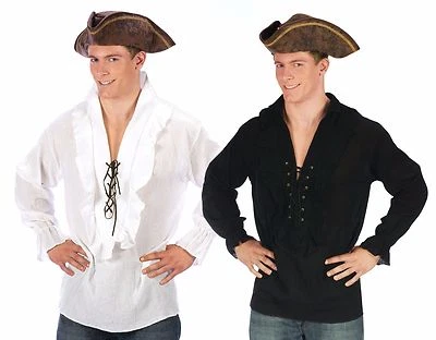 Camisa pirata para hombre Swashbuckler piratas caribeños volantes con cordones disfraz para adulto Foto 1 de 2