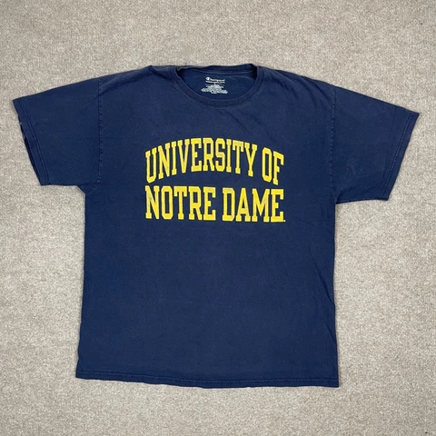 Notre Dame Fighting Irish Shirt Adult Size Large Blue Yellow Football Mens NCAA Cover