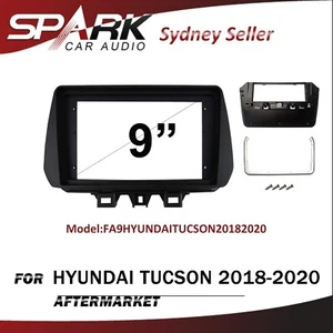 9" FACIA KIT Fascia Dash Plate Panel For Hyundai Tucson 2018-2020 Black SP - Picture 1 of 2