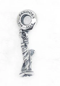 NEW Authentic PANDORA 925 Silver Statue of Liberty New York Charm Pendant 791077 - Picture 1 of 8