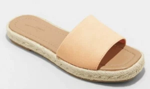 Women's Maren Square Toe Espadrille Slide Sandals Universal Thread Orange Sz 7 - Picture 1 of 4