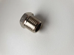 Brass Nickel Plated Plug BSPT Male 1/4" - Picture 1 of 3