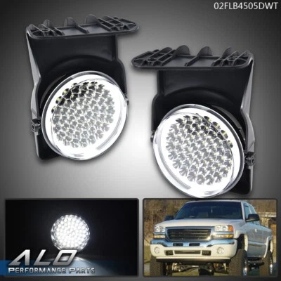 Luces antiniebla LED completas blancas izquierda+derecha aptas para GMC Sierra 1500 2500 3500 2003-2006 Foto 1 de 4
