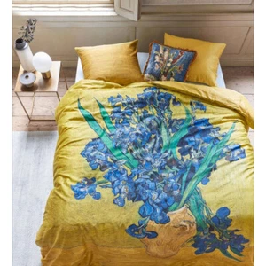 Bedding House Irises Yellow Cotton Sateen Quilt Cover Set King - Picture 1 of 1