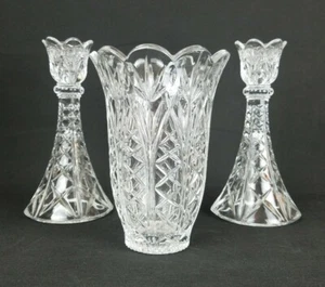 Vaso in cristallo con candelabri abbinati - Foto 1 di 1