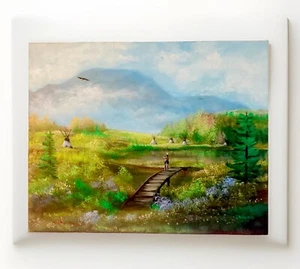 "FRIEDEN IM TAL" 18X20 Acryl Kunst Gemälde von R. L. Wright - Bild 1 von 2