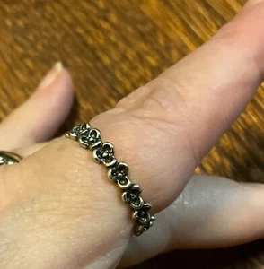 Sterling Silver Floral, Pandora Band Ring  - Picture 1 of 4