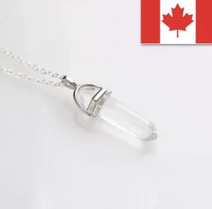 Clear Quartz Chrystal Stone Pendant Necklace Clairvoyance Energy Healing Chakra - Photo 1 sur 4