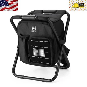 Portable Folding Fishing Stool Outdoor Camping Heavy Duty Backpack Cooler Chair - Picture 1 of 8