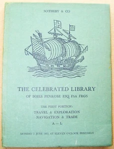 1971 SOTHEBY KATALOG DIE BERÜHMTE BIBLIOTHEK DER BOIES PENROSE illustriert HB SEHR GUTER ZUSTAND - Bild 1 von 4