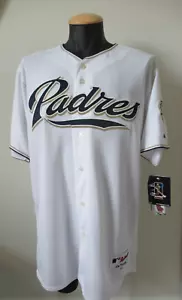Jake Peavy San Diego Padres Majestic Jersey Sz 48 Stitched Sewn MLB White 6200 - Picture 1 of 14