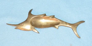 Schwertfisch Aschenbecher - Vintage - Messing - 10 Zoll lang - Bild 1 von 3
