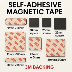 Self Adhesive Magnetic Tape Flexible Anisotropic Multipole Magnet Squares Strips - Picture 1 of 7