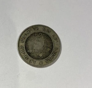 1863 Belgium 5 Centimes Coin - Picture 1 of 2