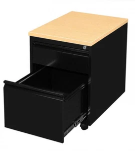 Rollcontainer komplett montiert Stahl Bürocontainer 505202 schwarz / Ahorn Dekor - Bild 1 von 1